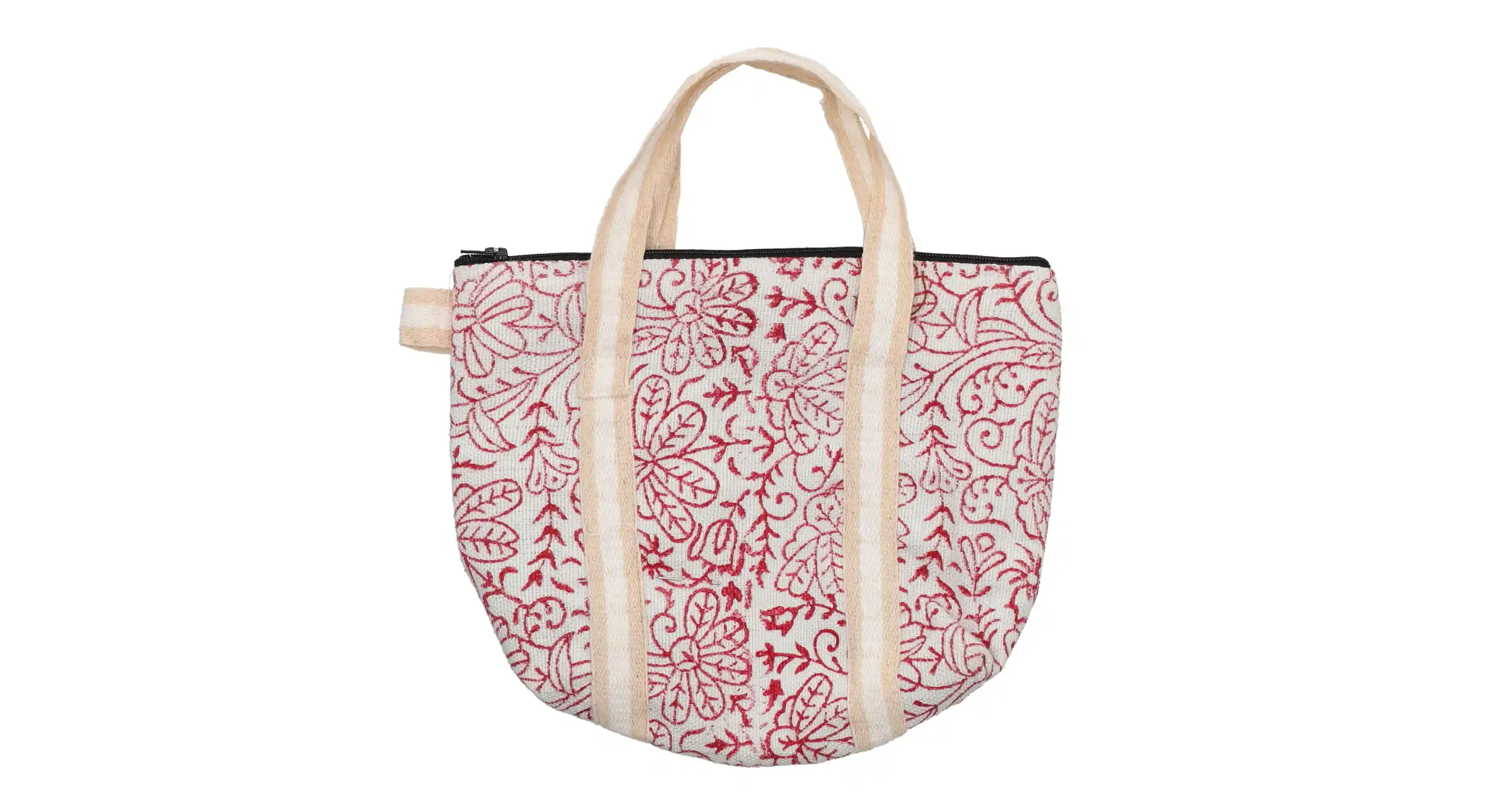Floral Block Print Tote Bag