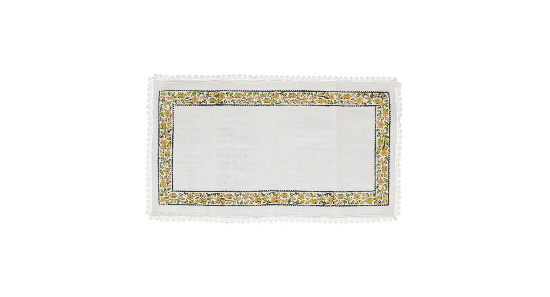 Floral Table Runner with Tassels