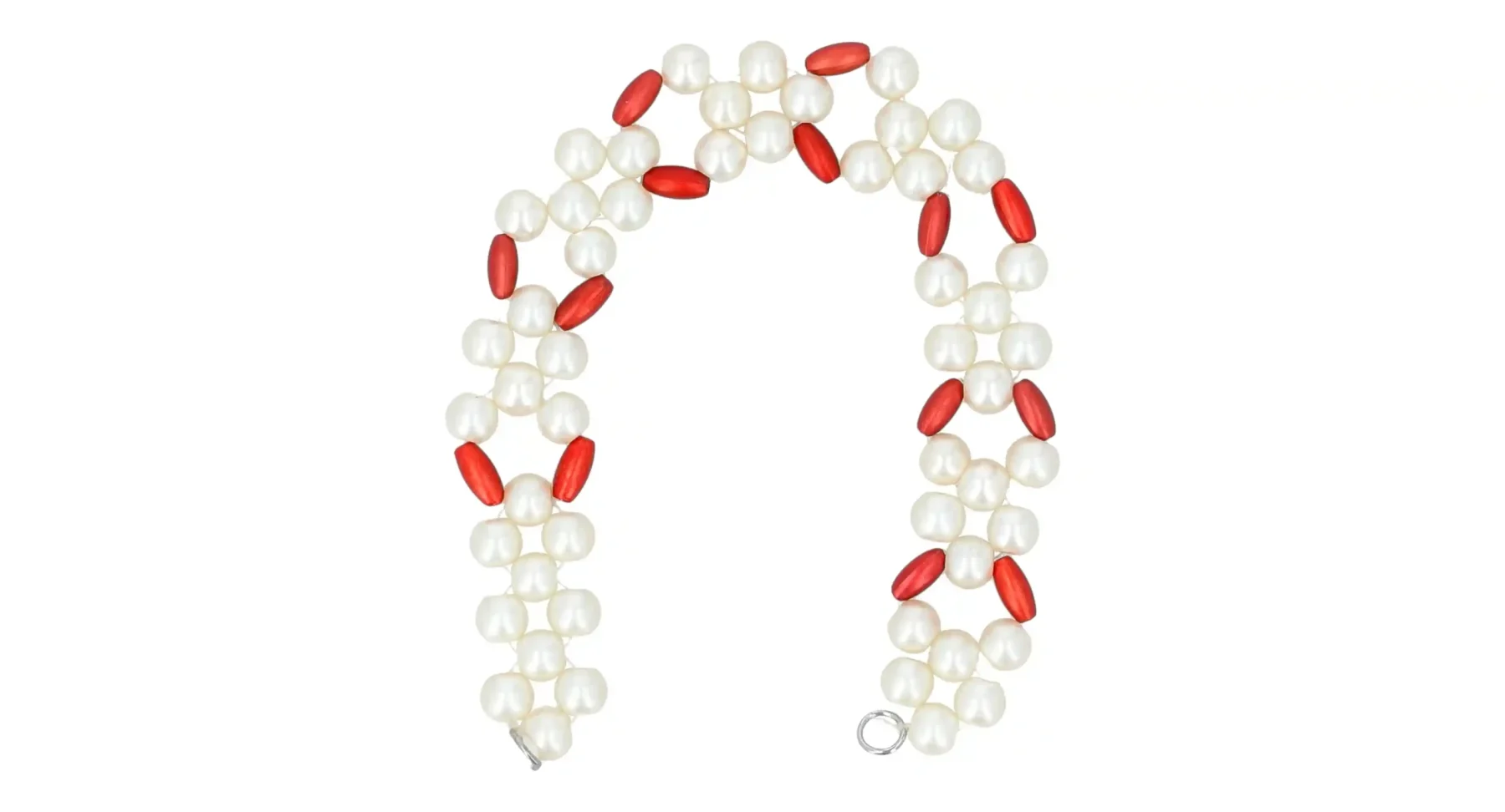 Crimson Pearl & Petal Bracelet